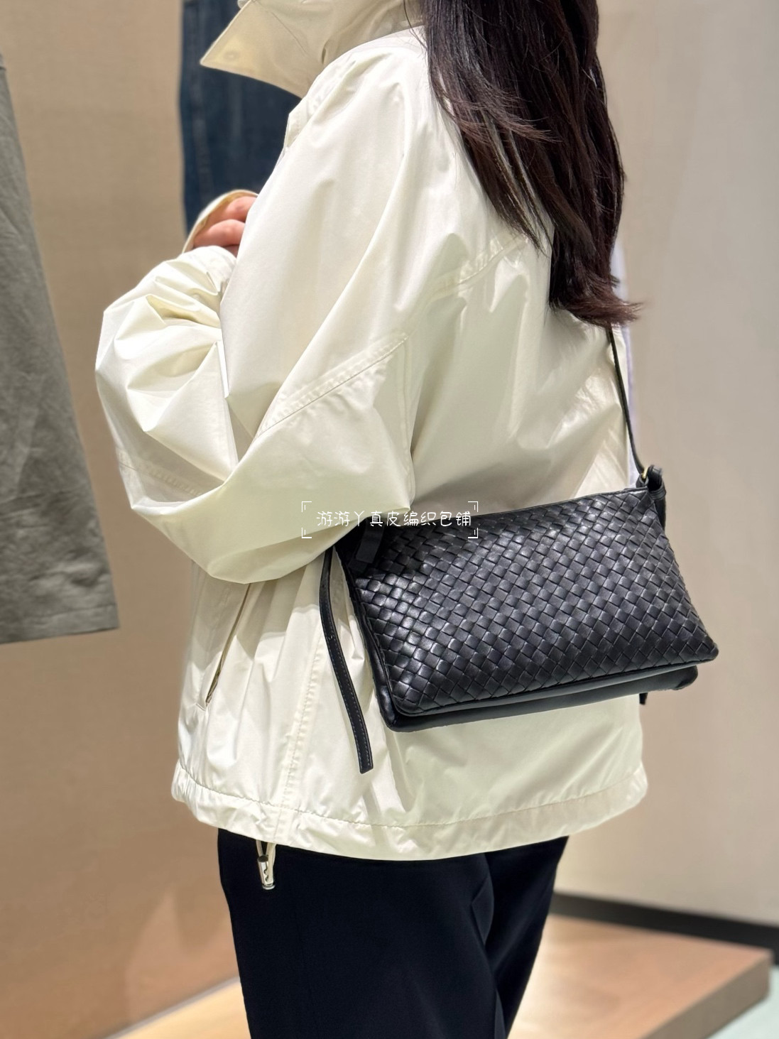 简约Piccolo羊皮真皮小格编织女手包软皮信封包休闲手抓斜挎女包