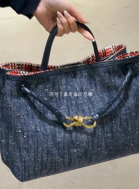 Andiamo丹尼牛仔复古编织手提单肩斜挎女包百搭随心松弛时髦手袋