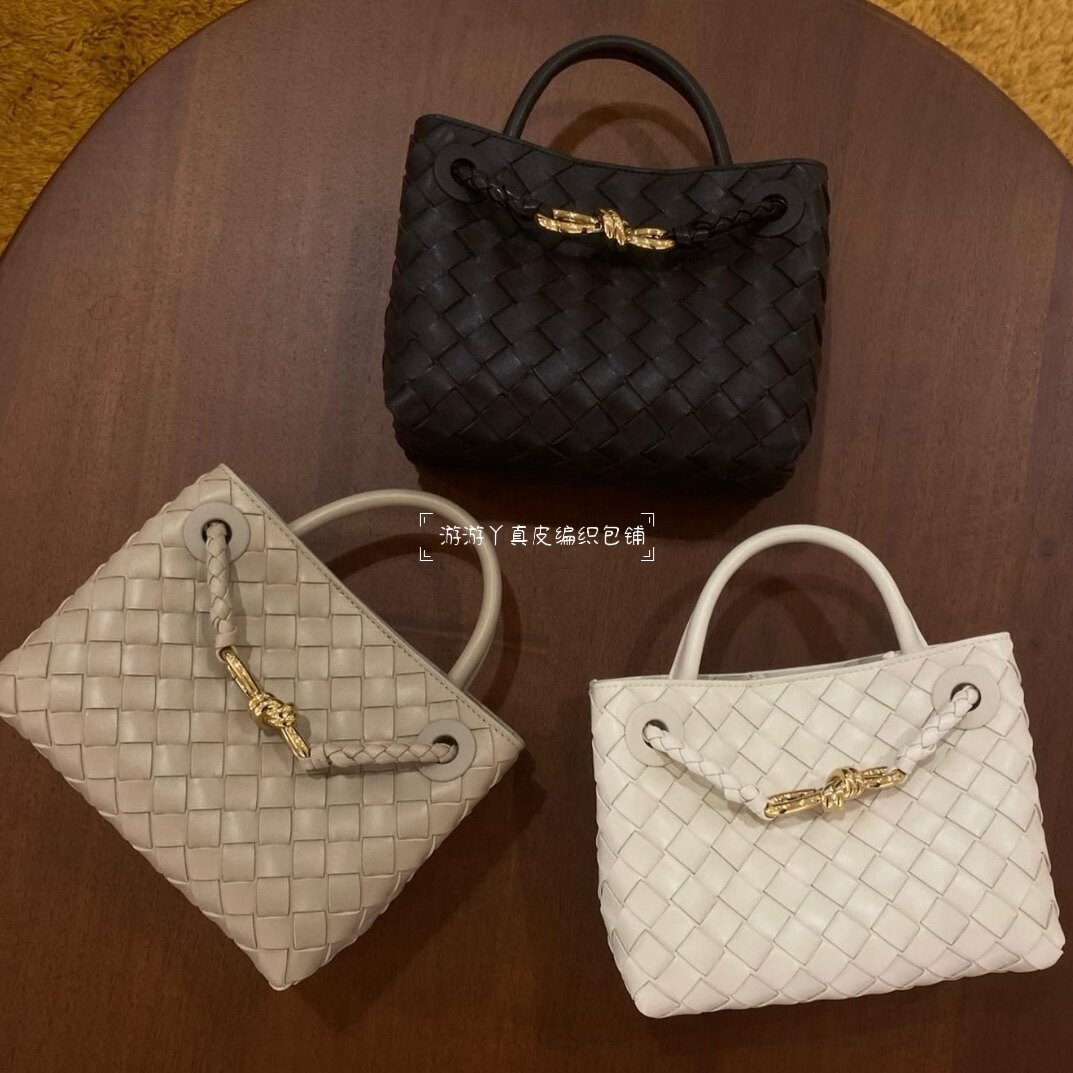 迷你Mini andiamo真皮羊皮编织女包金属扣百搭通勤手提单肩斜挎包