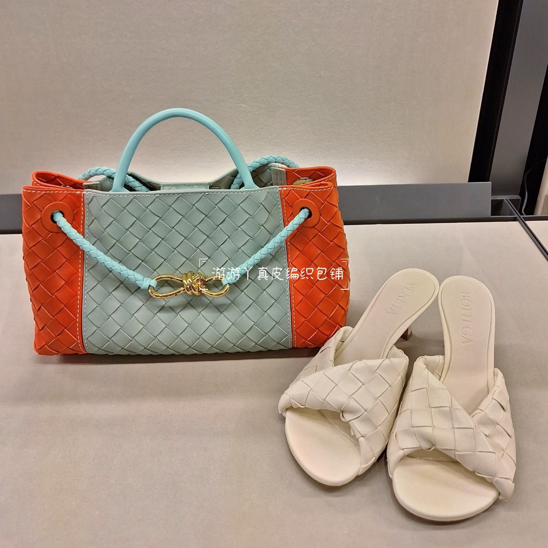 欧美春夏新品横款Andiamo拼色大容量百搭通勤单肩手提斜挎潮女包