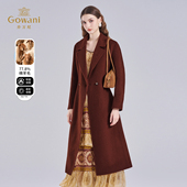 乔万尼2025秋冬绵羊毛长款 大衣女老钱风复古毛呢外套ED4A730