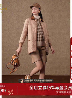 乔万尼商场同款新品棉服减龄撞色小香风设计气质优雅设计ET4T023