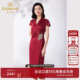 乔万尼夏季 女士旗袍高档显瘦刺绣连衣裙商场同款 好看流行ET2E202