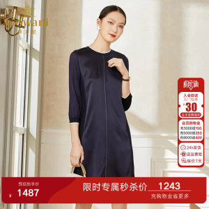 乔万尼新款连衣裙高级感高端醋酸缎面料垂顺质感宽松版型EI2E725