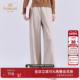 乔万尼极简风高腰直筒裤 女百搭显瘦休闲长裤 松紧腰抽绳ED4F722