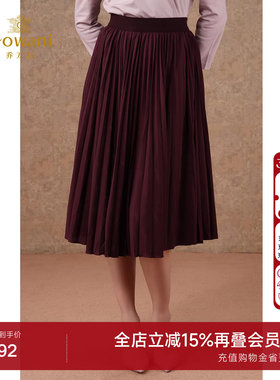 乔万尼2026新款商场同款半身裙百褶裙中长款简约气质半裙ET1D503