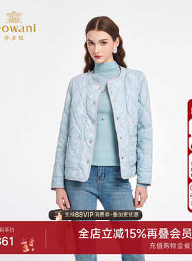 乔万尼小香风菱格绗缝羽绒服女短款轻薄保暖外套2025新款ED1T903