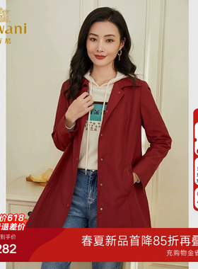 乔万尼春装新款风衣女款韩系宽松外套小个子高级感EF3B800102