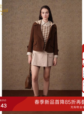 【2025冬款首降】乔万尼时尚大衣短外套女高级感羊毛ET4B848