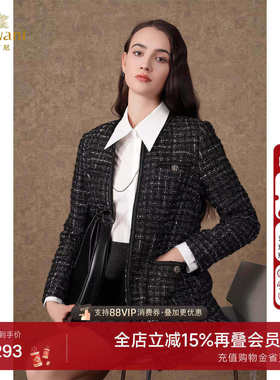 乔万尼小香风粗花呢绵羊毛大衣洋气高级精致感商场同款ET4A869