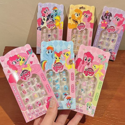 儿童穿戴甲学生穿戴甲片卡通小马宝莉果冻胶美甲贴礼物玩具指甲贴