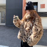 大量有货噢2025冬季豹纹皮草皮毛一体外套2C002A720P175K268，女装皮草，2C002
