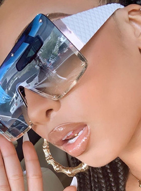 大框太阳镜个性防晒街拍海洋片女