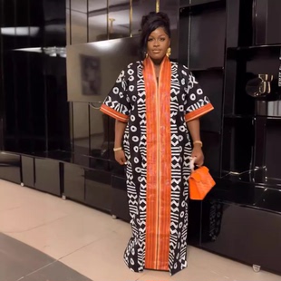 年终清仓只有一件拼手速中东大字母印花光泽长袍印尼连衣裙Dress