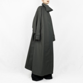 没2月 风衣外套 小众设计气质英伦风立领排扣长款