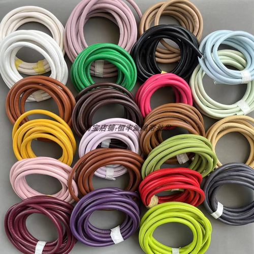 8mm粗高档pu圆皮绳diy包带肩带