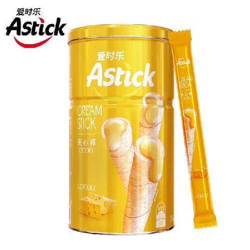 爱时乐（Astick）芝士味夹心棒(注心饼干）蛋卷威化饼干休闲零食