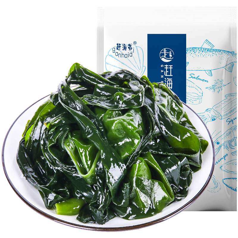 赶海弟500g半干裙带菜嫩叶薄海带芽高泡发海白菜海木果肉条6个月