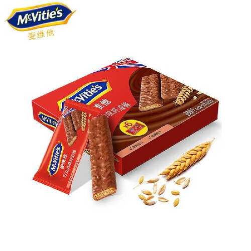 （Mcvitie's）沙特阿拉伯进口全麦纤滋棒巧克力涂层饼干18果肉条