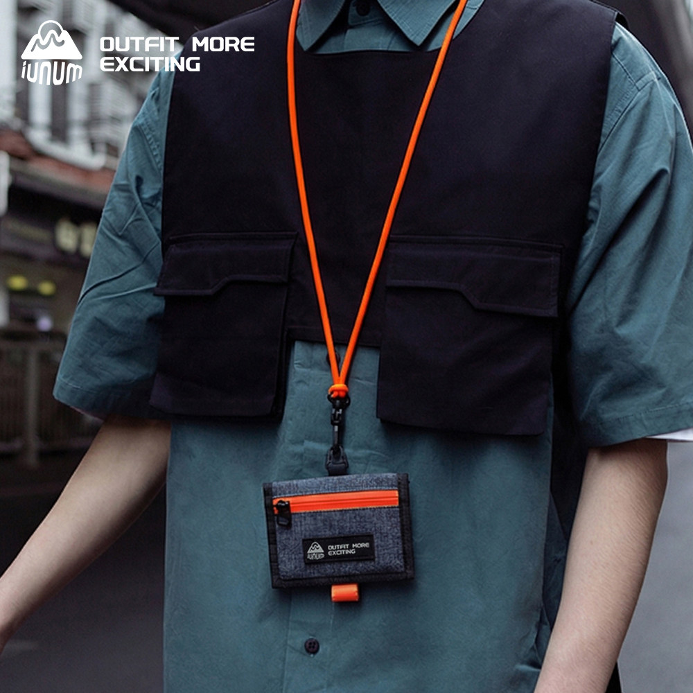 户外挂脖卡包男女折叠携便小包证件挂包公交门禁饭卡套随身零钱包