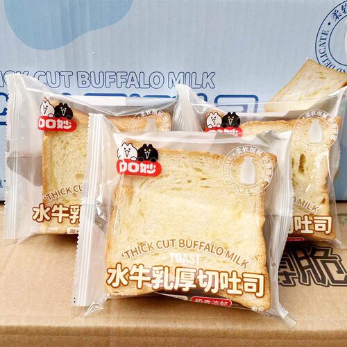 口口妙水牛乳厚切吐司面包牛奶整箱超软学生儿童营养早餐休闲零食