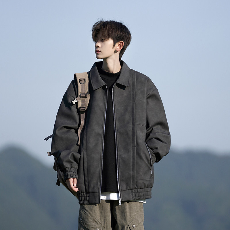 啄木鸟大码美式复古皮棉服