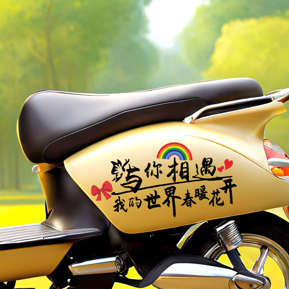 电动车贴纸网红励志文字外壳车身