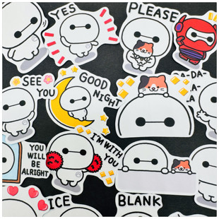 Hero 6大白 包邮 超能陆战队 饰 Big 手账贴纸装 手帐贴纸包 39枚