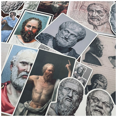 手帐贴纸包 vintage复古Socrates苏格拉底 14枚柏拉图 手账包邮