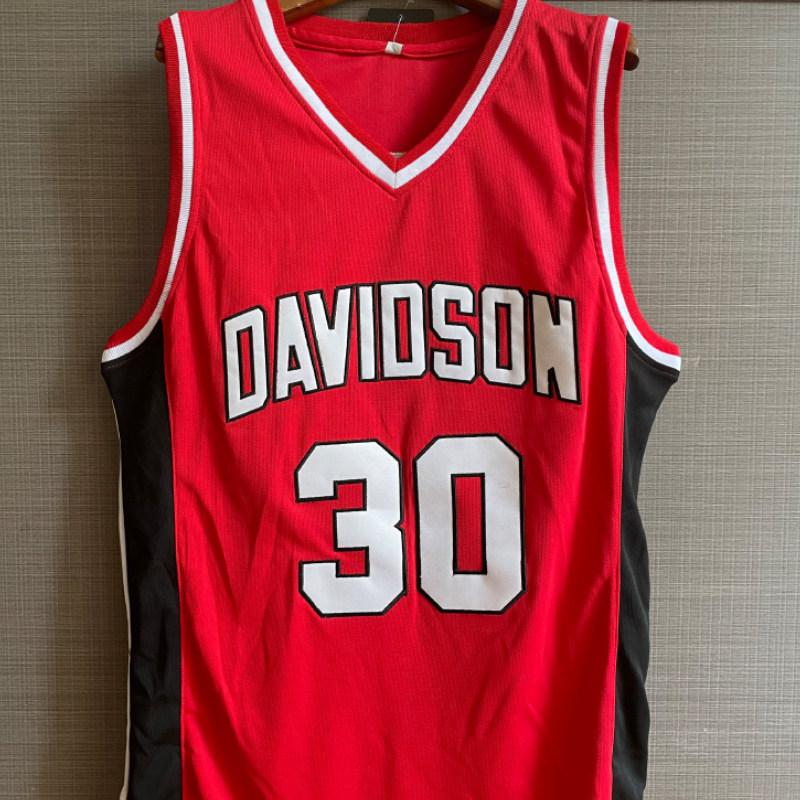 斯蒂芬·库里 戴维森学院30号球衣 复古美式刺绣篮球服运动背心男