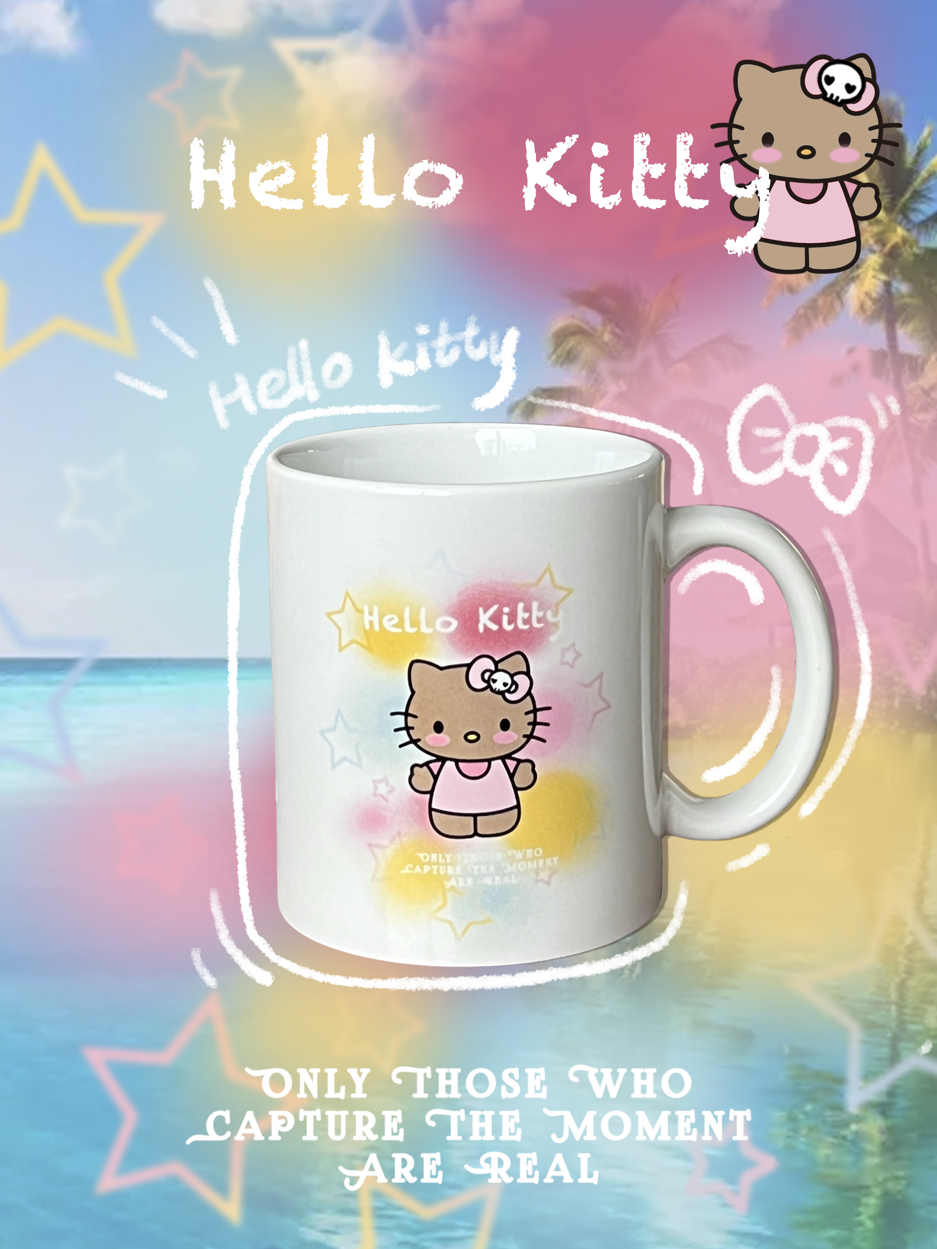 可爱黑皮kitty猫猫陶瓷杯