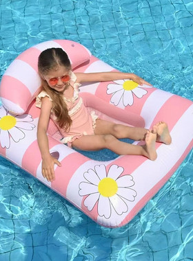 新款成人儿童游泳圈充气躺椅泳池浮排水上躺床游泳浮力垫沙滩躺椅