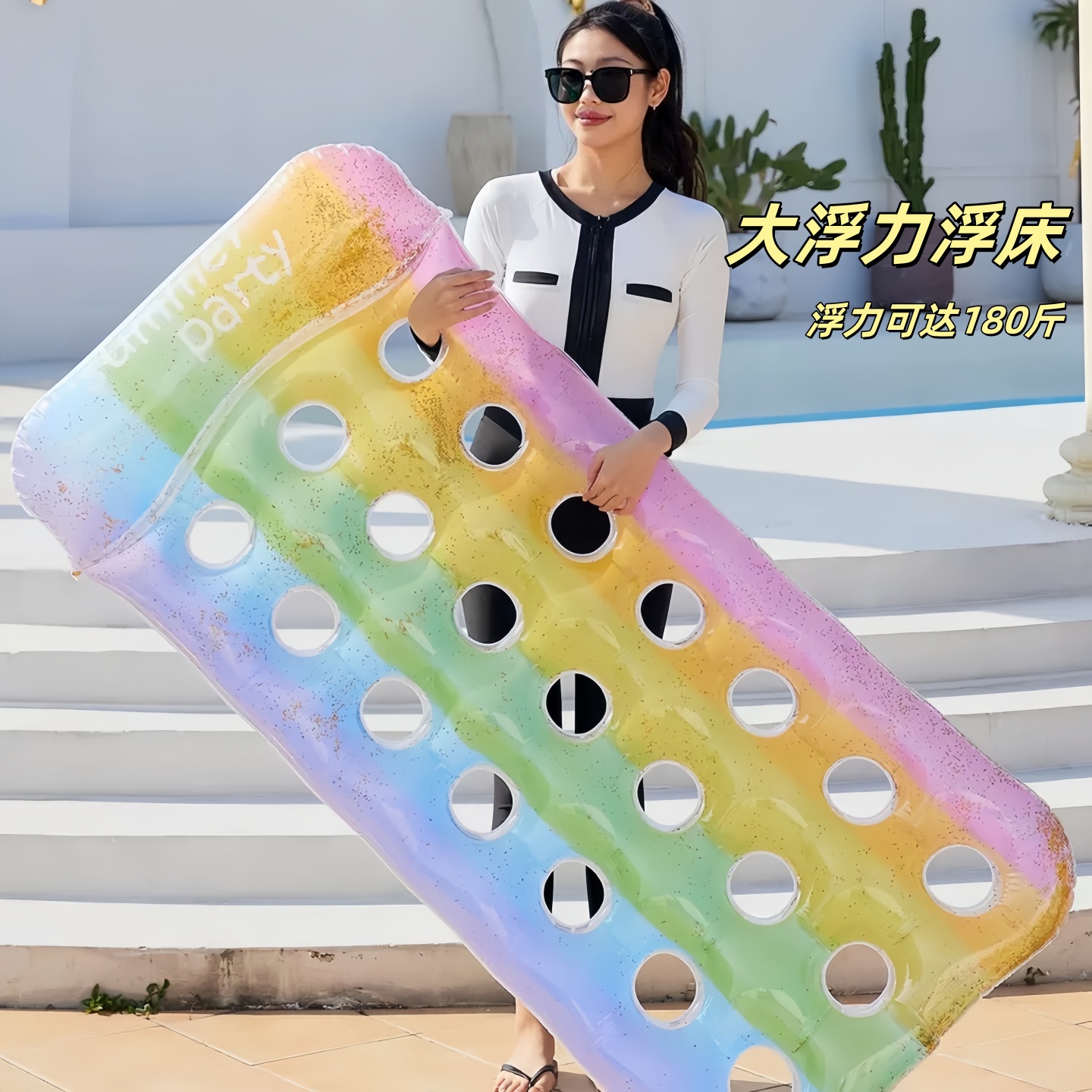 游泳圈成人水上浮床浮排充气床