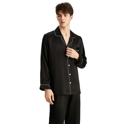 19姆米重磅真丝睡衣男长袖长裤