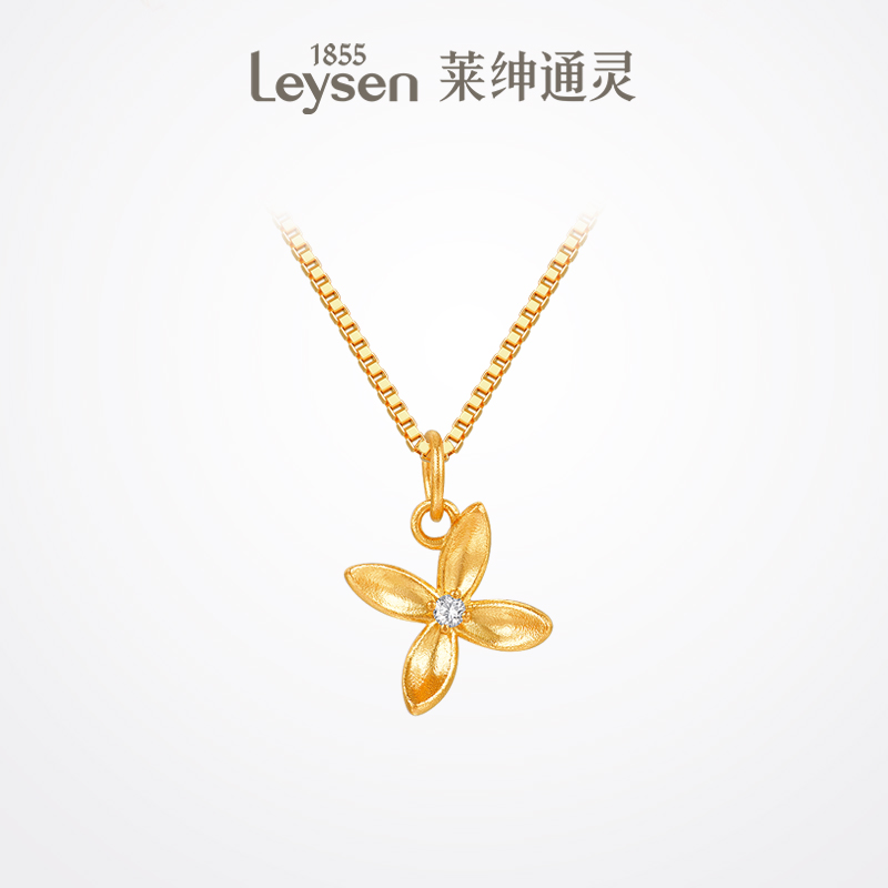莱绅通灵珠宝足金钻石项链