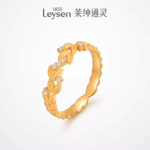 莱绅通灵珠宝传世金黄金戒指