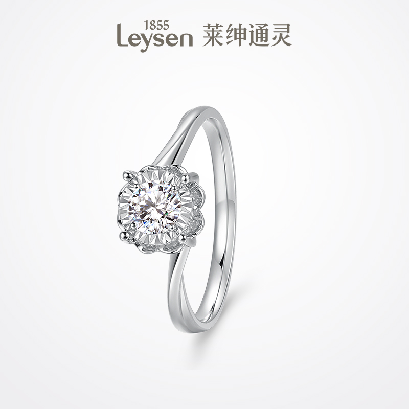 通灵珠宝花意18K金钻戒