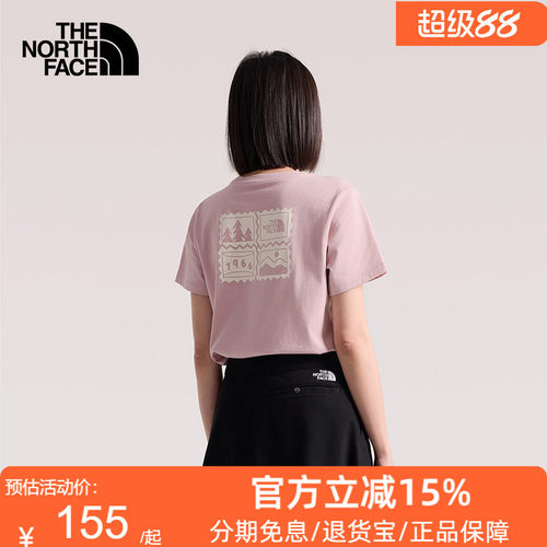 【经典款】北面短袖T恤女纯棉印花户外透气新款TheNorthFace|8JSN