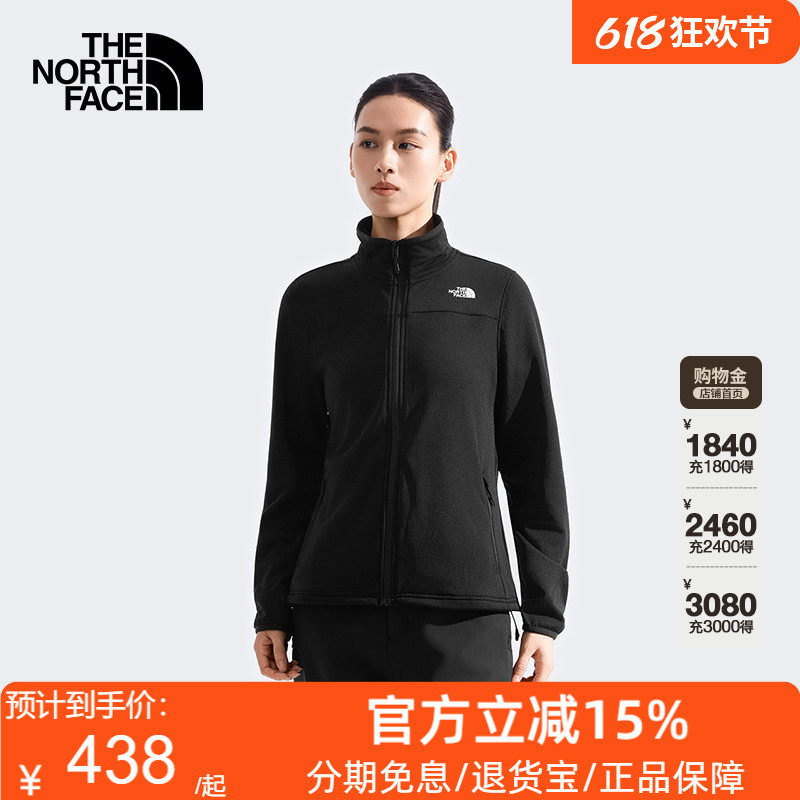 TheNorthFace北面抓绒衣女秋冬户外软壳棋盘格防风保暖外套8FJV
