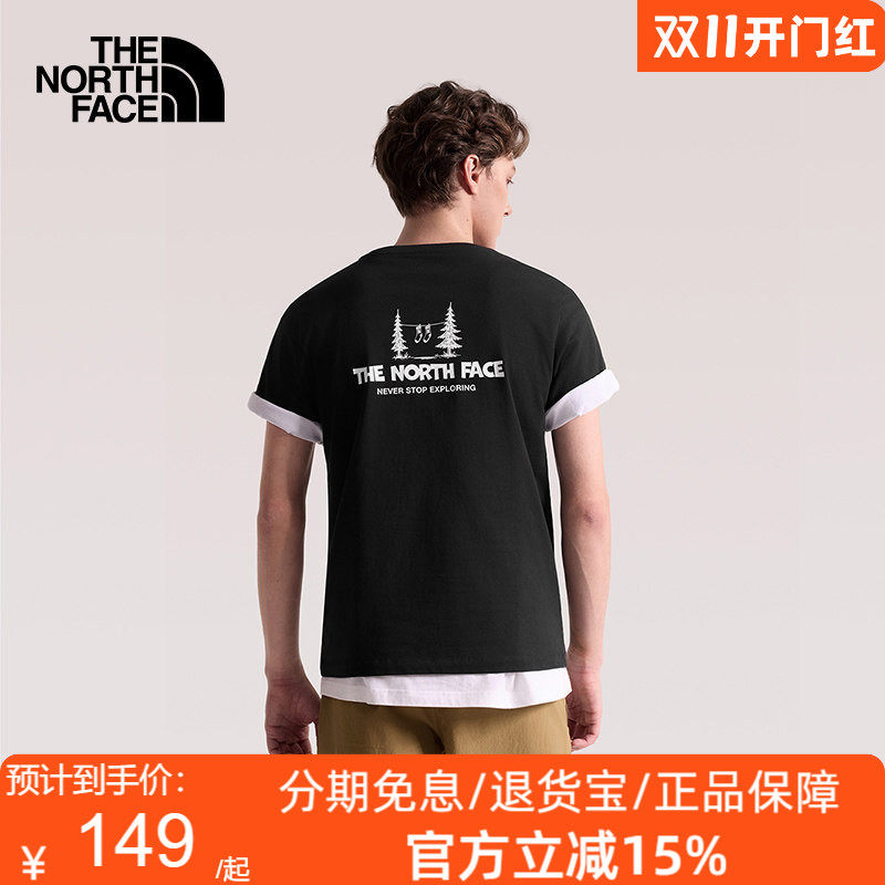 TheNorthFace北面26春夏新款男女同款棉印花短袖T恤户外透气8GVD