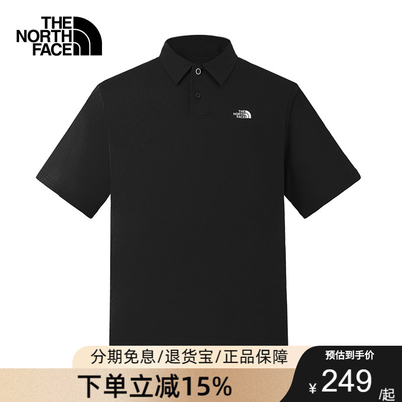 北面速干T恤男翻领短袖图片