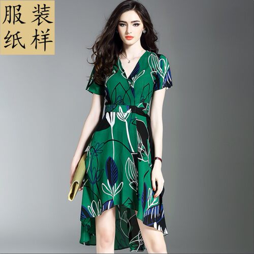女系腰带包胸连衣裙纸样实物11裁剪版型服装制版做裙子样板排料图