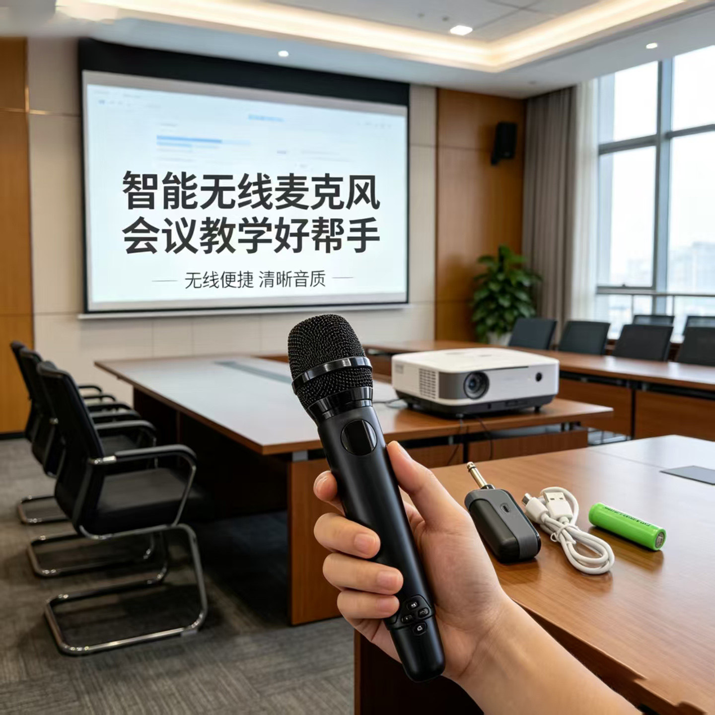 华声降噪无线单支双支彩色话筒充电模式家庭KTV 功放投影仪音箱用