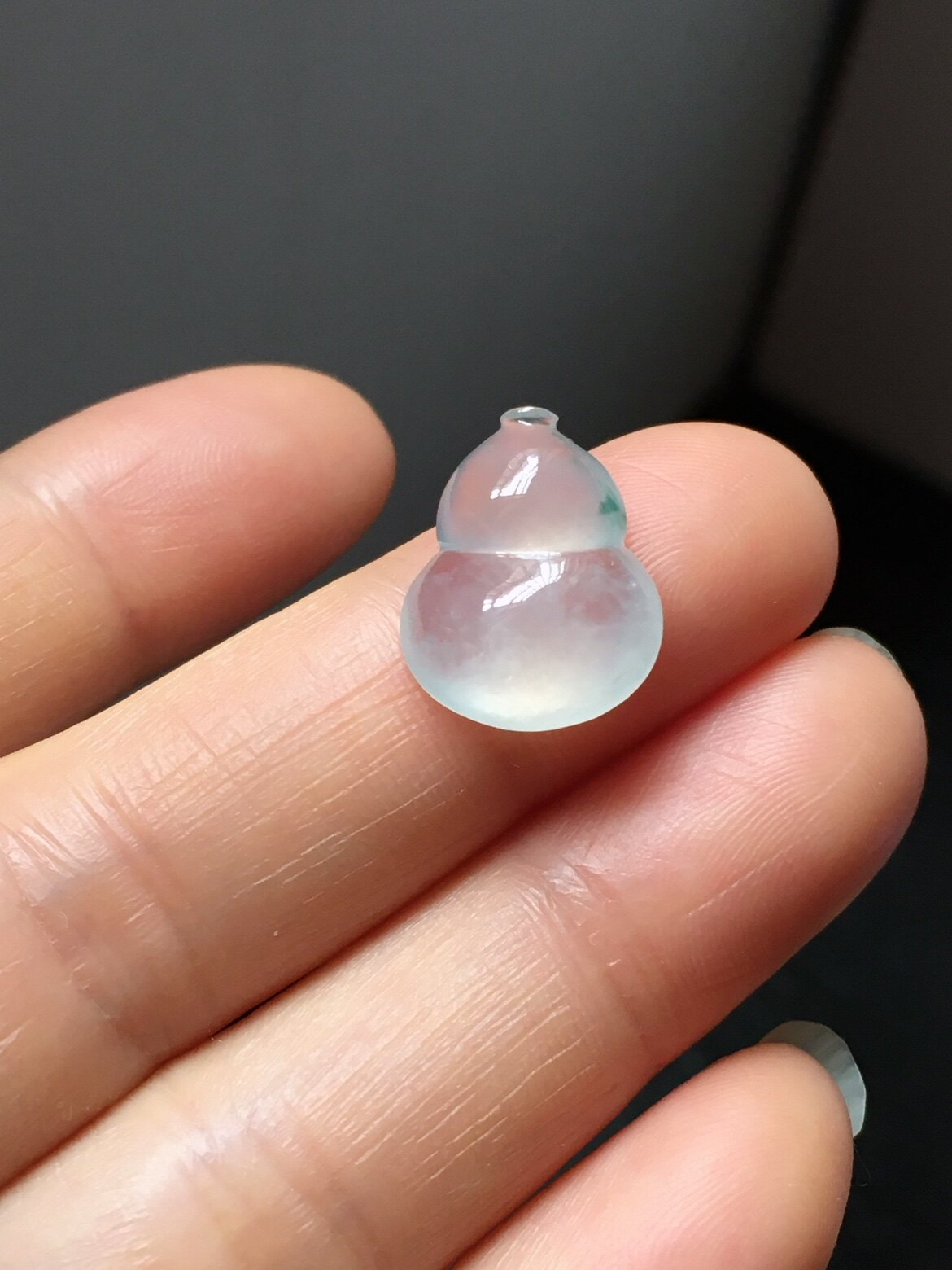 阳吉翡翠揭阳工纯种冰胖葫芦戒指料15毫米裸石手饰料 缅甸福禄料