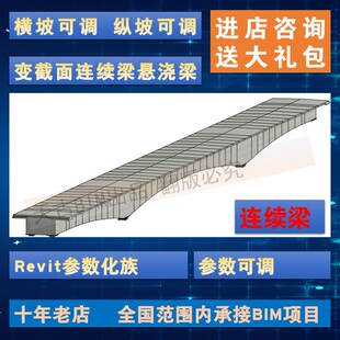 LOD350 连续梁参数化族 Revit族 BIM代做 悬浇梁 变截面 精细化