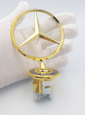 奔驰立标引擎盖车标S350 C180 E200 E300 C260L C200原厂机头标志