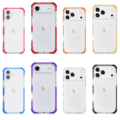四角防摔透明凹槽手机壳适用iPhone17Promax苹果17Pro亚克力17Air滴胶diy凹槽壳硬底软边二合一防撞条