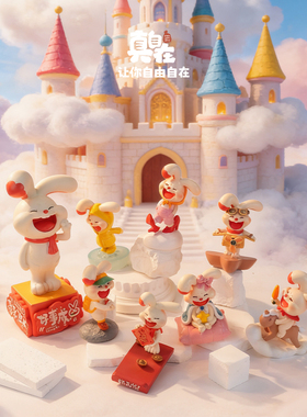 情侣治愈礼物创意可爱兔子摆件木马飞机眯兔送男女朋友礼物