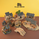 迷你盆景礼物创意老房子树脂摆件生态盆景装 饰送爸爸办公室礼