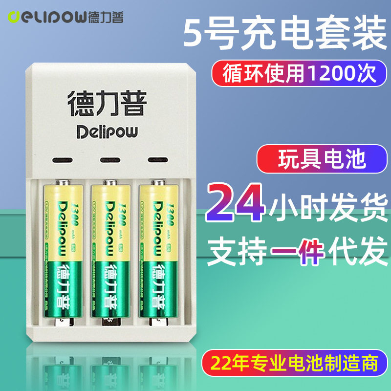德力普5号充电电池套装1.2V通用电池充电套装